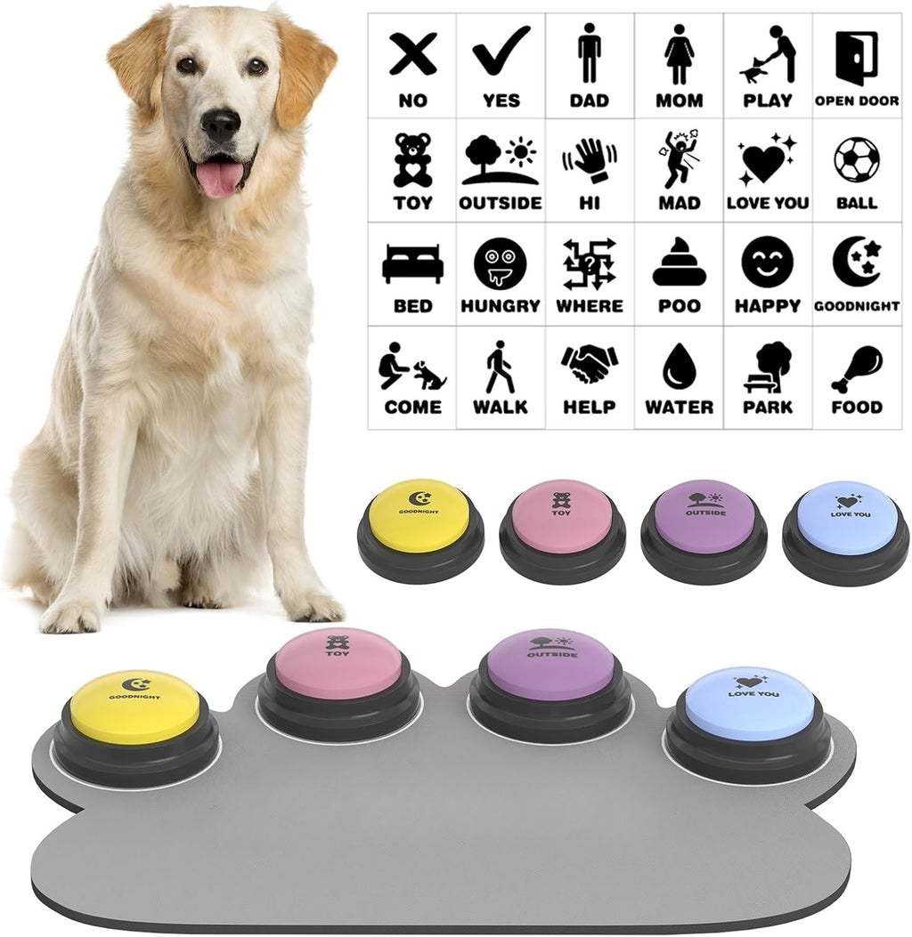Dog Buttons for Communication, 30s Voice Recordable Pet Training Buzzer